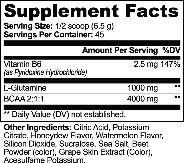 BCAA Post Workout Powder (Honeydew/Watermelon)